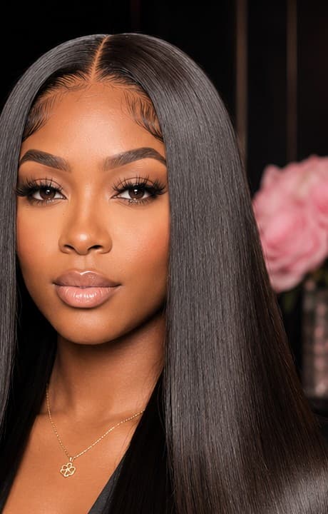 22 inch straight 5x5 closure wig, worn